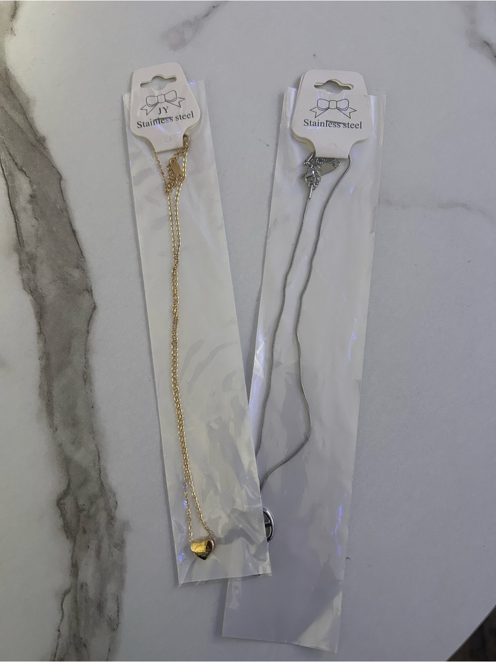 & Other Stories Gold and Silver Heart Pendant Necklaces